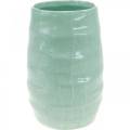 Keramikvase gewellt, Vasendeko, Gefäß aus Keramik H20cm