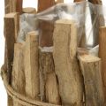 Floristik24 Blumentopf Holz Rustikaler Übertopf Pflanzgefäß Natur H15cm Ø15,5cm