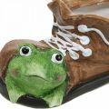 Floristik24 Deko Übertopf, Schuh mit Frosch, Keramik 30×18cm H15cm