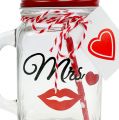 Floristik24 Trinkglas mit Deckel „Mr“ und „Mrs“ 13,5cm 2St