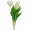Künstlicher Tulpen-Strauß, Seidenblumen, Tulpen Real Touch Weiß