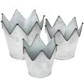 Floristik24 Übertopf Krone Metall Deko Zink Ø21,5/19,5/17cm 3er-Set