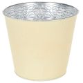 Floristik24 Übertopf Metall Blumenübertopf Pastell Gelb Ø16cm H14cm
