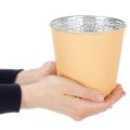 Übertopf Metall Blumenübertopf Pastell Orange Ø13,5cm H12,5cm | Floristik24.de