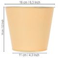 Übertopf Metall Blumenübertopf Pastell Orange Ø16cm H14cm | Floristik24.de