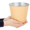Übertopf Metall Blumenübertopf Pastell Orange Ø16cm H14cm | Floristik24.de