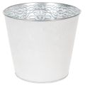 Floristik24 Übertopf Metall Blumenübertopf Pastell Weiß Ø16cm H14cm