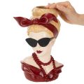 Kopfvase Frau mit Sonnenbrille und Perlenkette 30cm | Floristik24.de
