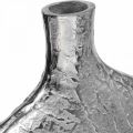 Floristik24 Deko Vase Metall Gehämmert Blumenvase Silber 33x8x36cm