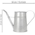 Verzinkte Deko Gießkanne Metall Grau Vintage-Look 1,7L H23cm für stilvolle Blumendeko & Pflanzgefäß | Floristik24.de
