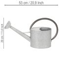 Vintage Gießkanne Metall Silbergrau Stilvolle Gartendeko Blumenvase L53cm H29cm | Floristik24.de