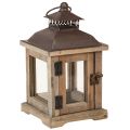 Floristik24 Vintage Laterne Dunkelbraun Holzlaterne 15×15cm H26cm