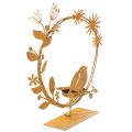 Floristik24 Vogel Deko Blumen Teelichthalter Rost Optik 24×27×6cm