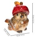 Dekofigur Vogel mit roter Apfel-Mütze Herbstdeko 13cm | Floristik24.de