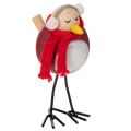 Floristik24 Deko Vogel Figur mit Schal Winterdeko 11cm 4St
