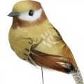 Frühling, Vogel am Draht, Dekovögel Naturfarben H7,5cm 12St