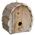 Deko-Nistkasten, Vogelhaus aus Holz, Gartendeko Natur, Weiß gewaschen H22cm B21cm