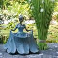 Floristik24 Vogeltränke Gartenfigur Mädchen im Blütenkleid H33,5cm