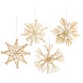 Floristik24 Weihnachten Strohsterne Weihnachtsbaumschmuck 8cm 12 St