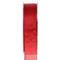 Weihnachtsband mit Glimmer Rot 25mm 20m