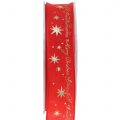 Floristik24 Weihnachtsband mit Spruch Rot 25mm 20m