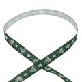 Floristik24 Weihnachtsband mit Tannen Geschenkband Grün 15mm 20m
