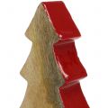 Floristik24 Weihnachtsdeko Tannenbaum Holz Rot, Natur 28cm