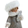 Floristik24 Weihnachtsfigur Grau-Weiß 13cm 2St