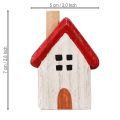 Weihnachtshäuschen Holz Weihnachtsdeko Weiß Rot 7cm 6 St | Floristik24.de