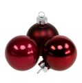 Floristik24 Weihnachtskugel Glas Ø4cm Bordeaux Mix 24 St