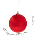 Weihnachtskugel Samtoptik Rot Große Christbaumkugel 20cm 3St | Floristik24.de