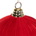 Weihnachtskugel Samtoptik Rot Große Christbaumkugel 20cm 3St | Floristik24.de