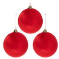 Weihnachtskugel Samtoptik Rot