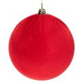 Floristik24 Weihnachtskugel Samt Rot Große Deko-Kugel zum Aufhängen 25cm 2St