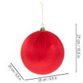 Weihnachtskugel Samt Rot Große Deko-Kugel zum Aufhängen 25cm 2St | Floristik24.de