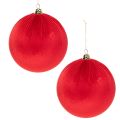 Weihnachtskugel Samt Rot Große