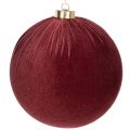 Floristik24 Weihnachtskugel Rot Samtoptik zum Aufhängen 15cm 3St