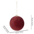 Weihnachtskugel Rot Samtoptik zum Aufhängen 15cm 3St | Floristik24.de