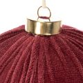 Weihnachtskugel Rot Samtoptik zum Aufhängen 15cm 3St | Floristik24.de