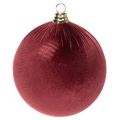 Floristik24 Weihnachtskugel Groß Rot Samtoptik 20cm 3St