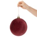 Weihnachtskugel Groß Rot Samtoptik 20cm 3St | Floristik24.de