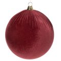 Floristik24 Christbaumkugel Samt Rot Groß zum Hängen 25cm 2St