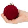 Weihnachtskugel samtige Oberfläche Rot 8cm 12St | Floristik24.de