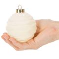 Weihnachtskugel Ornament in Weiß Struktur-Mix 8cm 12St | Floristik24.de