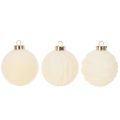 Weihnachtskugel Ornament in Weiß Struktur-Mix 8cm 12St | Floristik24.de