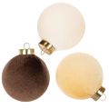 Floristik24 Weihnachtskugel Samtoptik Mix warme Farbtöne 8cm 12St