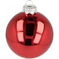 Floristik24 Christbaumkugel, Baumschmuck, Weihnachtskugel Rot H8,5cm Ø7,5cm Echtglas 12St