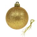 Floristik24 Weihnachtskugel Kunststoff Gold 6cm 10St