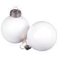 Floristik24 Weihnachtskugeln Glas Weiß Matt Emaille Ø4cm 24 St