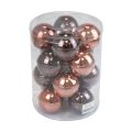Weihnachtskugeln Glas Braun Mix Baumkugeln Glanz Ø7,5cm 12St | Floristik24.de